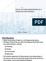 Phases and Parties in The Implementation of A Water Construction Project