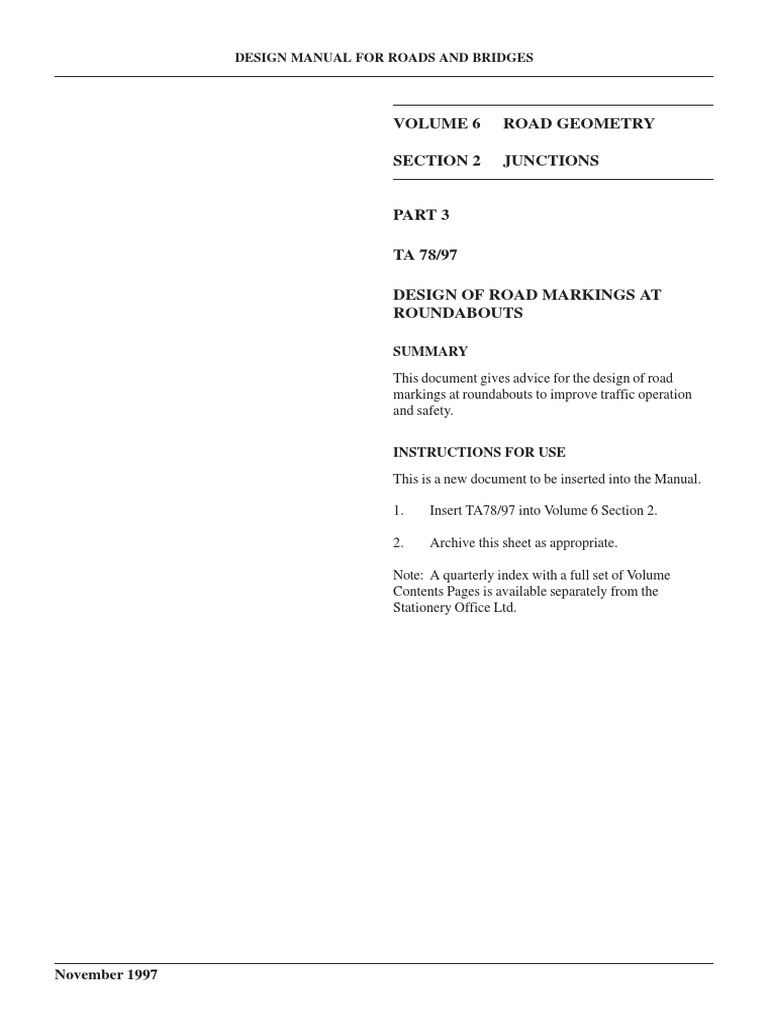 Road Geometry Section 2 Junctions: Design Manual For Roads and Bridges ...