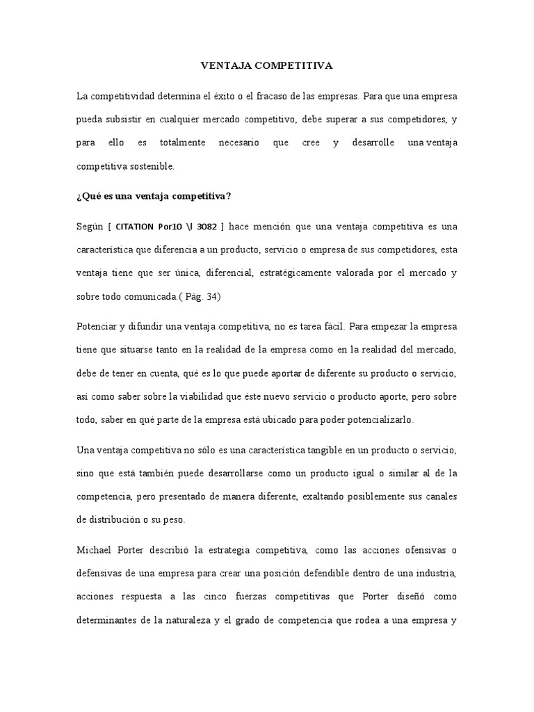 Claves de la Ventaja Competitiva Empresarial | PDF | Ventaja ...