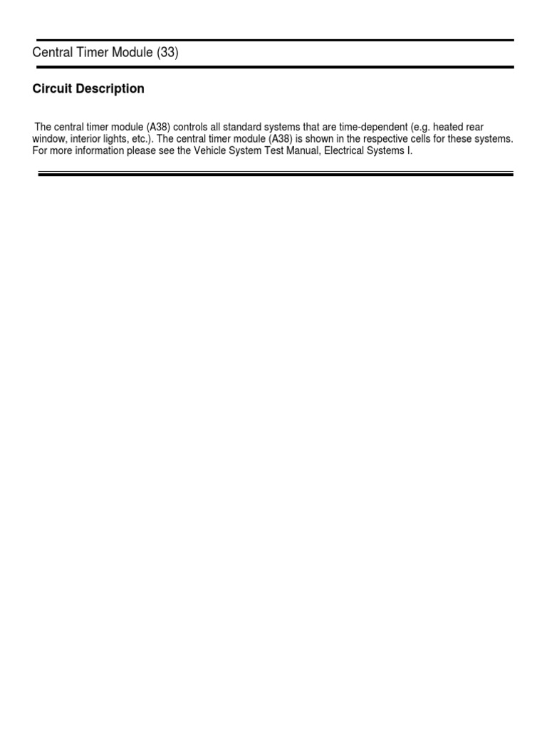 Central Timer Module Overview | PDF