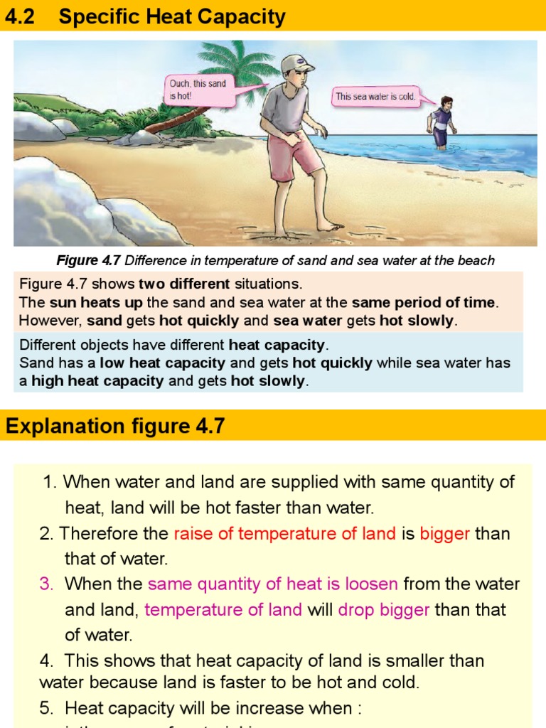Specific Heat Capacity: Water vs. Sand | PDF | Heat | Heat Capacity