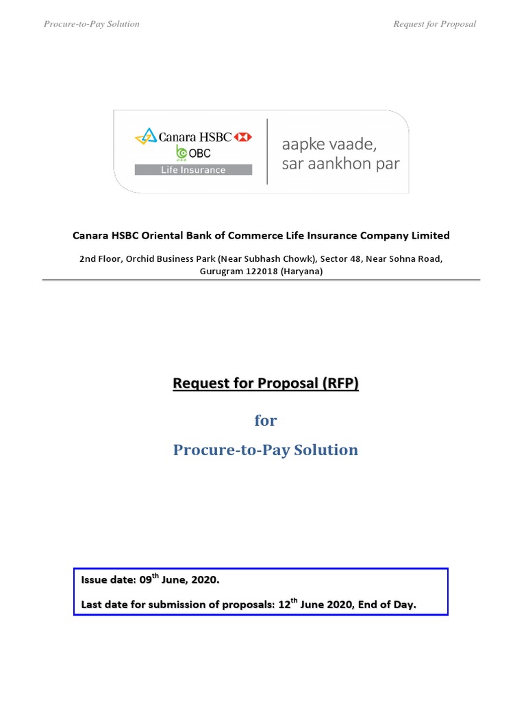 Procure-to-Pay RFP for Insurance Firm | PDF | Request For Proposal ...