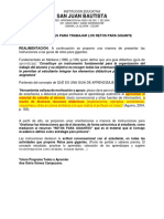 Ejemplo de Instrucciones A Retos - Semana 1 - Lenguaje Segundo Grado PDF