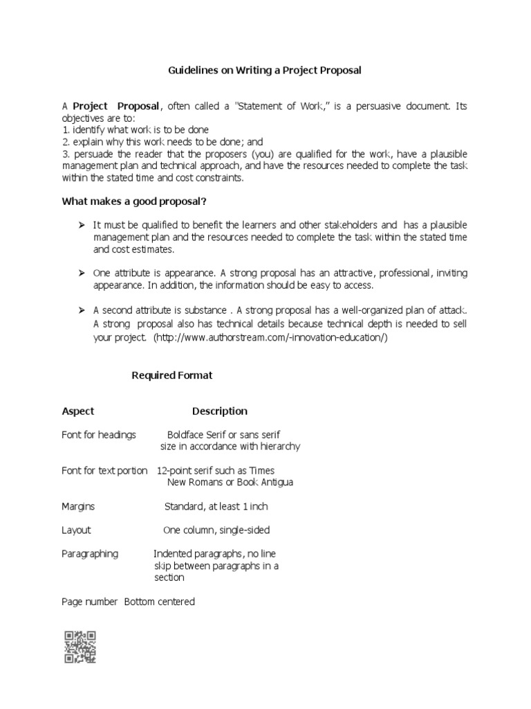 Project Proposal Writing Guidelines | PDF
