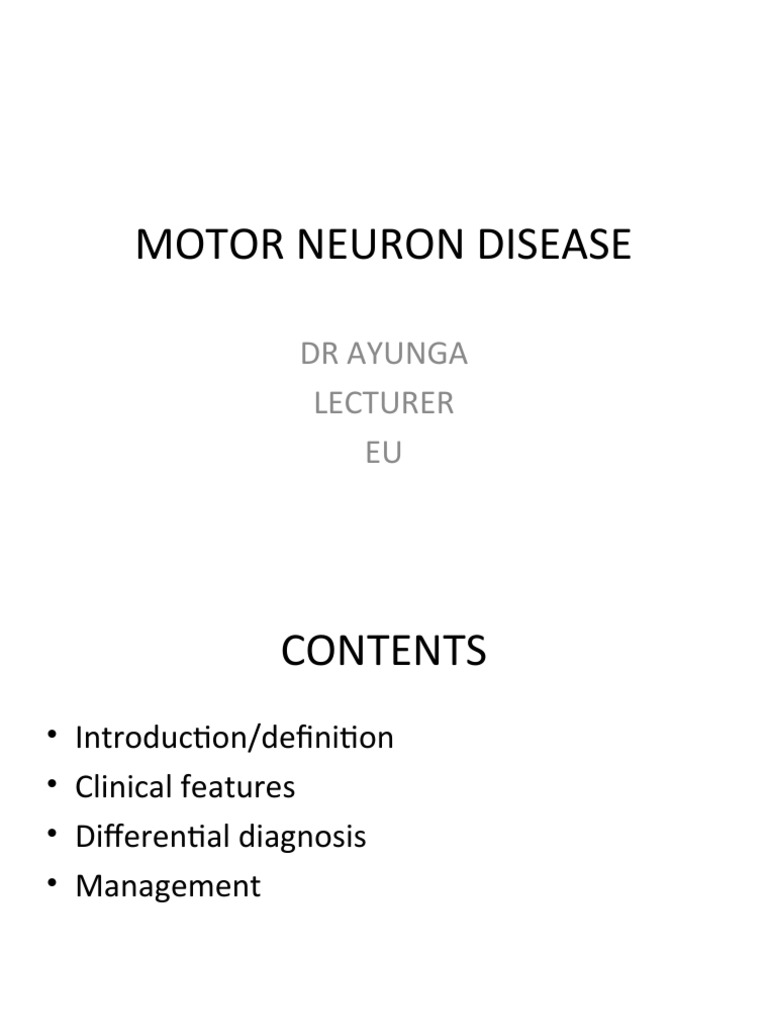 MOTOR NEURON DISEASE-4th Yr EU-ref | PDF | Amyotrophic Lateral ...