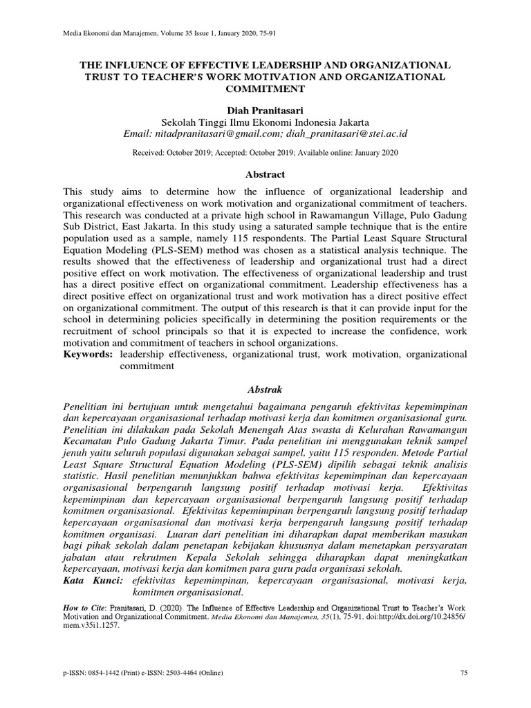 The Influence of Effective Leadership and Organiza | PDF | Goal