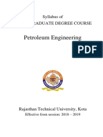 Petroleum Engineering: Syllabus of Undergraduate Degree Course