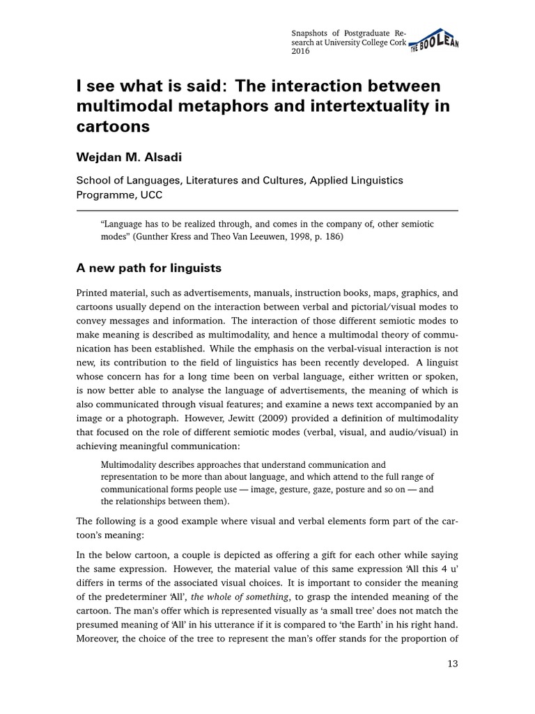 Multimodal Metaphors in Cartoons Analysis | PDF | Cartoon | Metaphor