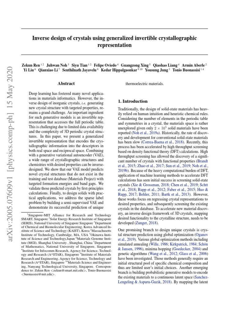 Inverse Design of Crystals via VAE | PDF | Crystal Structure | X Ray ...