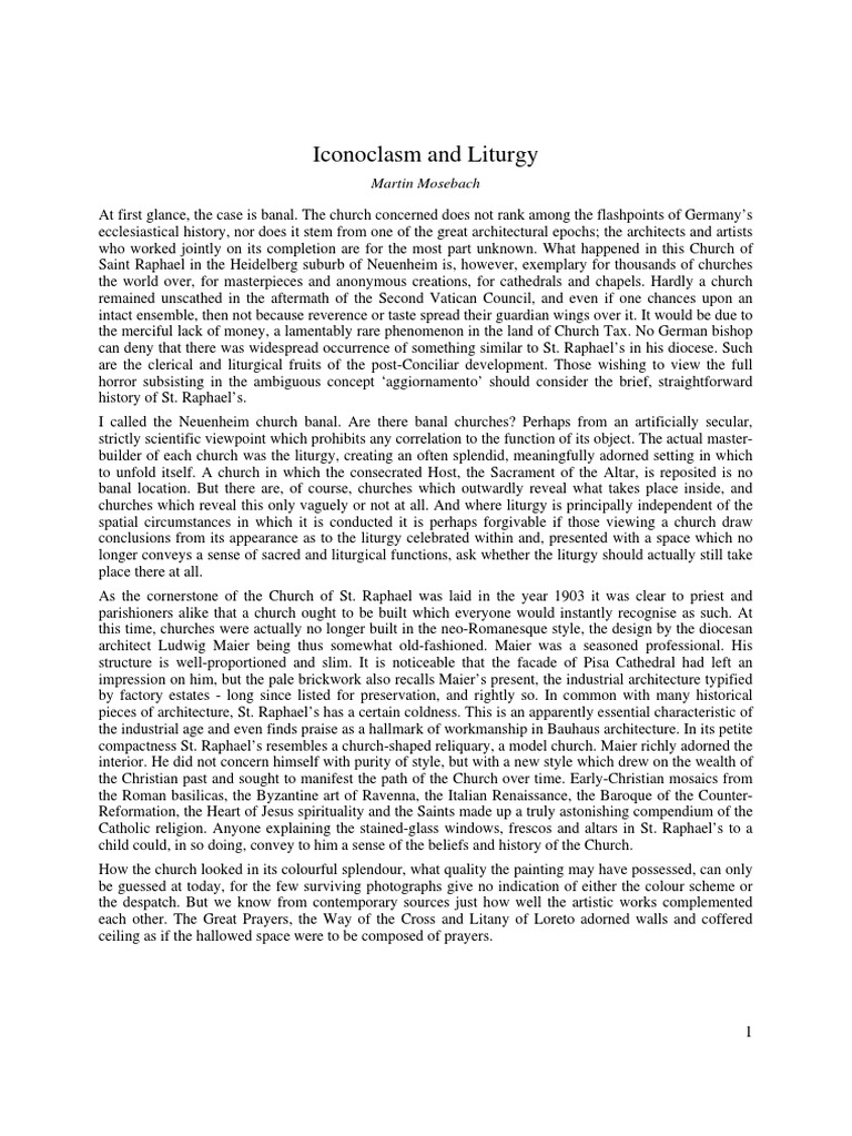 Iconoclasm and Liturgy July 2020 | PDF | Mass (Liturgy) | Eastern ...
