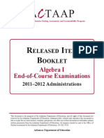 2012 Algebra I Released Item Booklet PDF