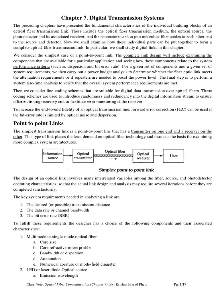 Ch7 Digital Transmission Systems - 2 | PDF | Error Detection And Correction  | Dispersion (Optics)