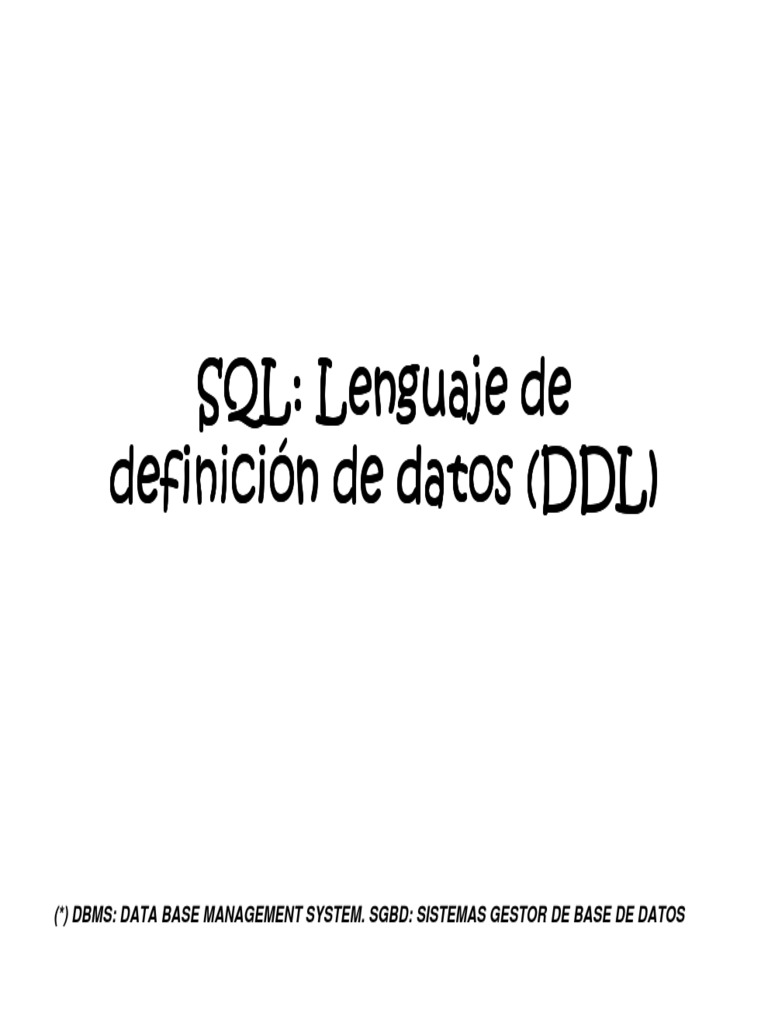 Introducción al DDL en SQL | PDF | SQL | Modelo de datos