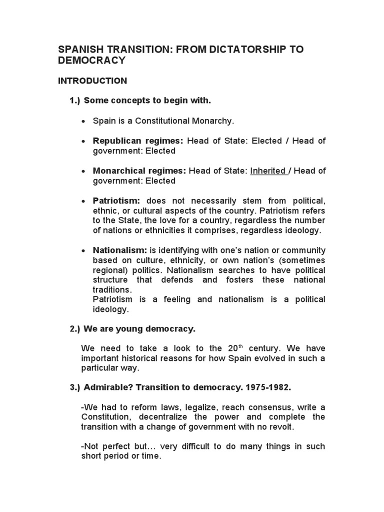 Spain's Transition to Democracy Explained | PDF | Political Theories ...