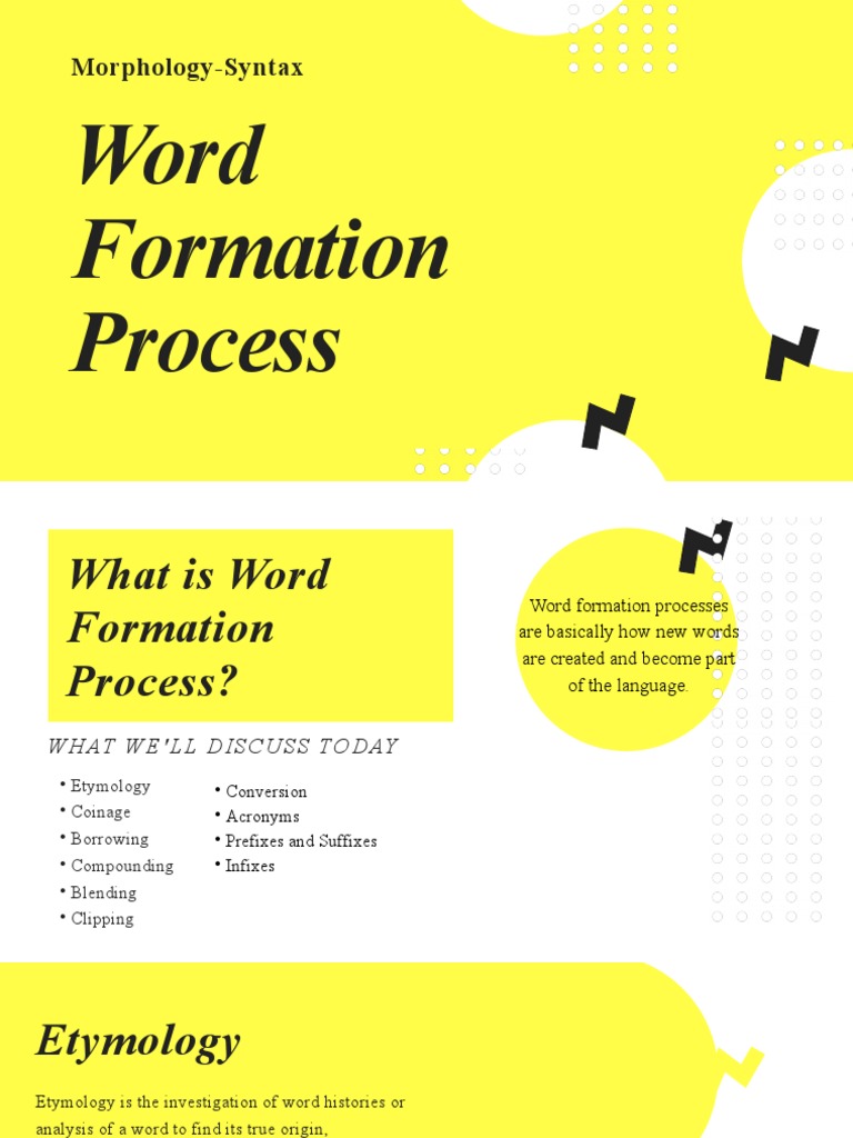 Word Formation and Etymology Explained | PDF | Grammar | Vocabulary