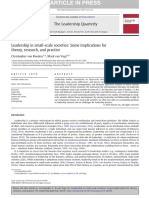 Leadership in Small-Scale Societies - Some Implications For Theory, Research, and Practice