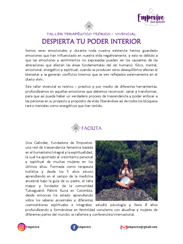 Despierta Tu Poder Interior Encuentro Pdf Las Emociones Vida