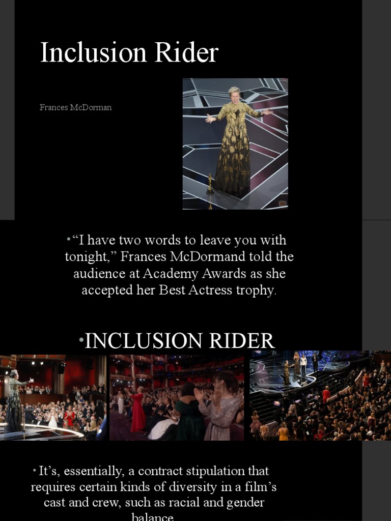 Inclusion Rider: Frances Mcdorman | PDF
