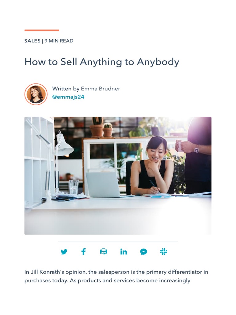 How To Sell Anything To Anybody PDF Sales Psychological Concepts
