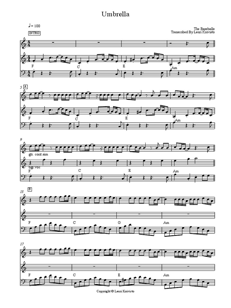 The Baseballs Umbrella PDF