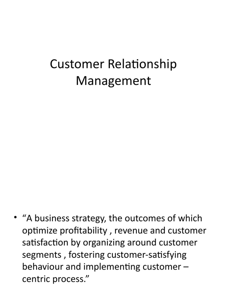 Customer Relationship Management | PDF
