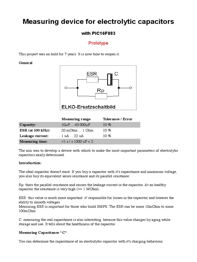 Capacitor Measurement Device Guide | PDF | Capacitor | Electrical Impedance