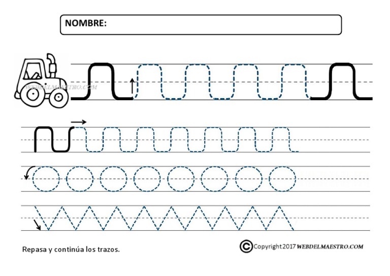 Ejercicios de Trazos para Preescolar | PDF