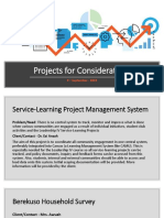 Projects For Consideration & Needs Assessment