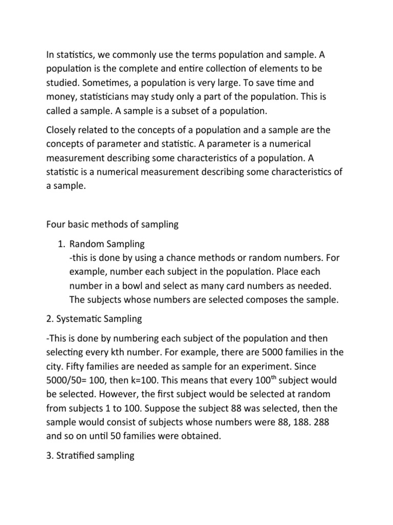 Understanding Population and Sampling Methods | PDF