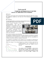 Practice Report #5 "Spectrophotometric Determination of The Free Energy of Gibbs Reaction Standard."