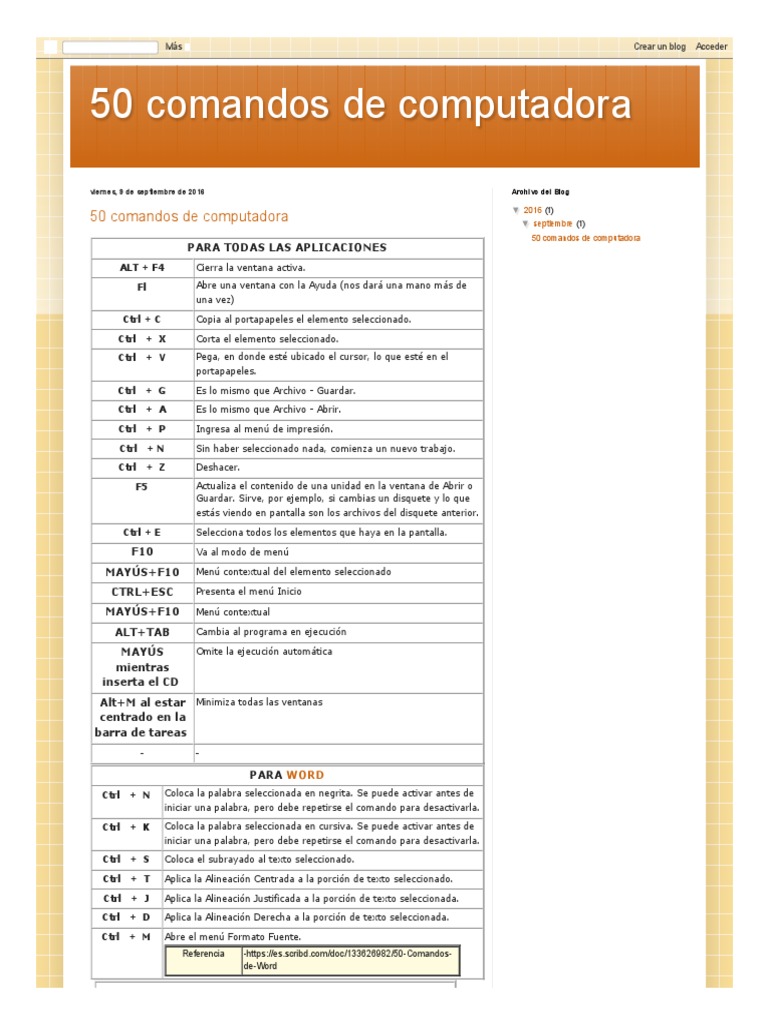 Comandos Pdf Archivo De Computadora Datos De Computadora