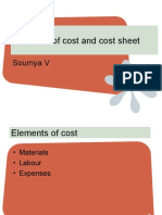 Elements of Cost and Cost Sheet: Soumya V