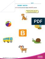 Phonics Match: Connect Letters to Pictures Starting with B/b Sounds