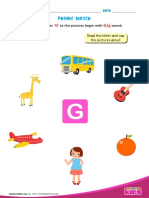 Phonics Match: Connect Letters to Pictures Starting with G Sound