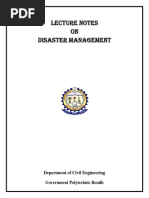 Lecture Notes ON Disaster Management: Department of Civil Engineering