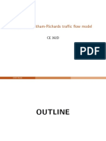 Lighthill-Whitham-Richards Traffic Flow Model