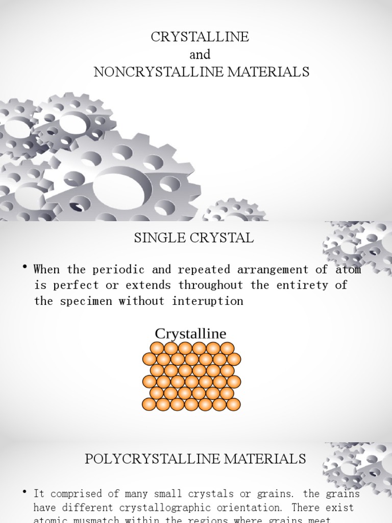 Crystalline vs Noncrystalline Materials | PDF | Social Science ...