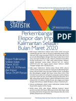 Berita Resmi Statistik Perkembangan Ekspor dan Impor Kalimantan Selatan Bulan Maret 2020
