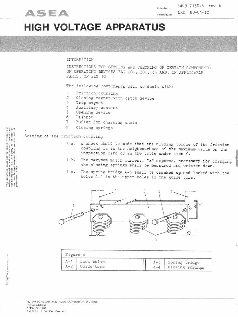 ASEA - Setting and Checking of Operating Device BLG PDF | PDF