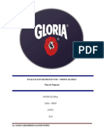 Evaluacion de Proyectos: "Grupo Gloria" Plan de Negocios