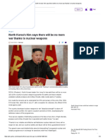 North Korea's Kim says there will be no more war thanks to nuclear weapons.pdf