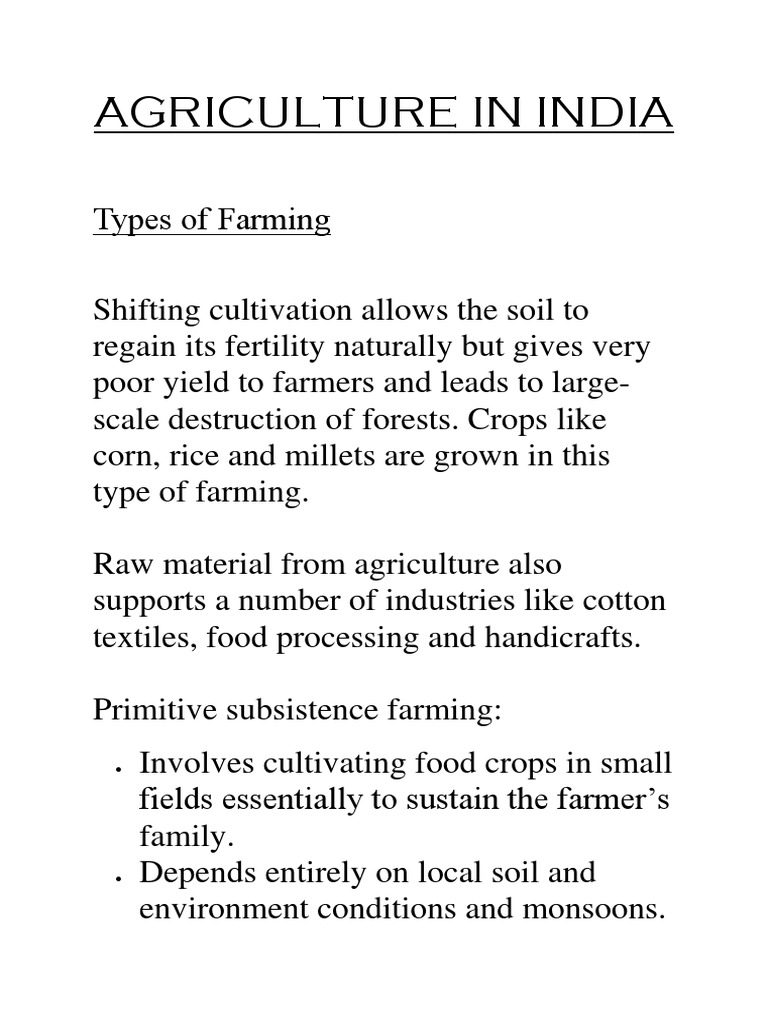 Agriculture in India | PDF | Intensive Farming | Agriculture