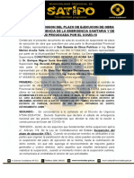 Acta de Suspension Del Plazo de Ejecucion de Obra Como Consecuencia de La Emergencia Sanitaria y de Salud Provocada Por El Covid