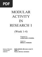 Modular Activity IN Research 1: (Week 1-4)