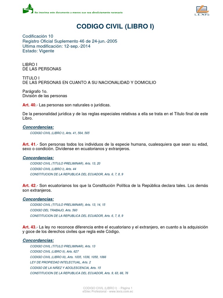 Codigo Civil Ecuatoriano-Libro I | PDF | Divorcio | Anulación