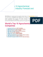 World's Top 10 Agrochemical Companies - Industry Forecast and Trends - Market Research Reports® Inc