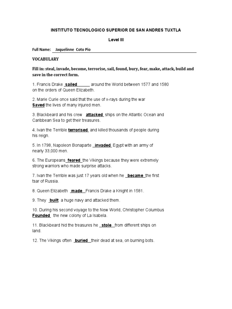 Actividad 3 Ingles | PDF | Social Science | History