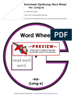 Long Ea Diphthongs Word Wheel Activity