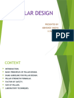 Pillar Design: Presented by Abhishek Vaidya 117MN0676
