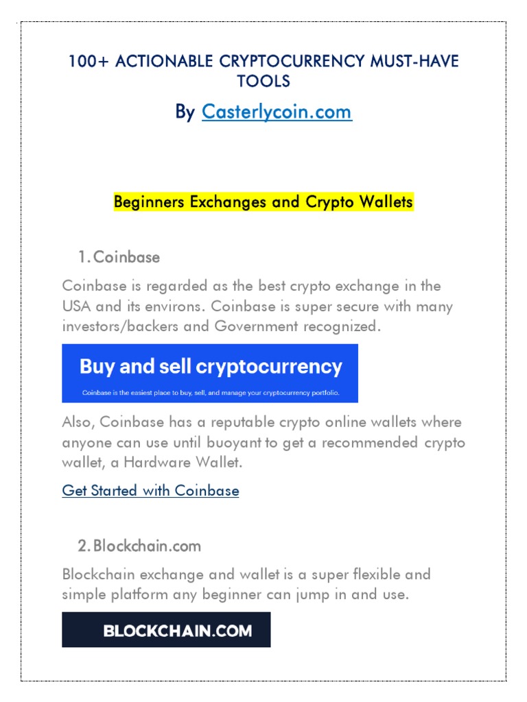 100+ Actionable Cryptocurrency Must-Have Tools | PDF | Cryptocurrency |  Bitcoin